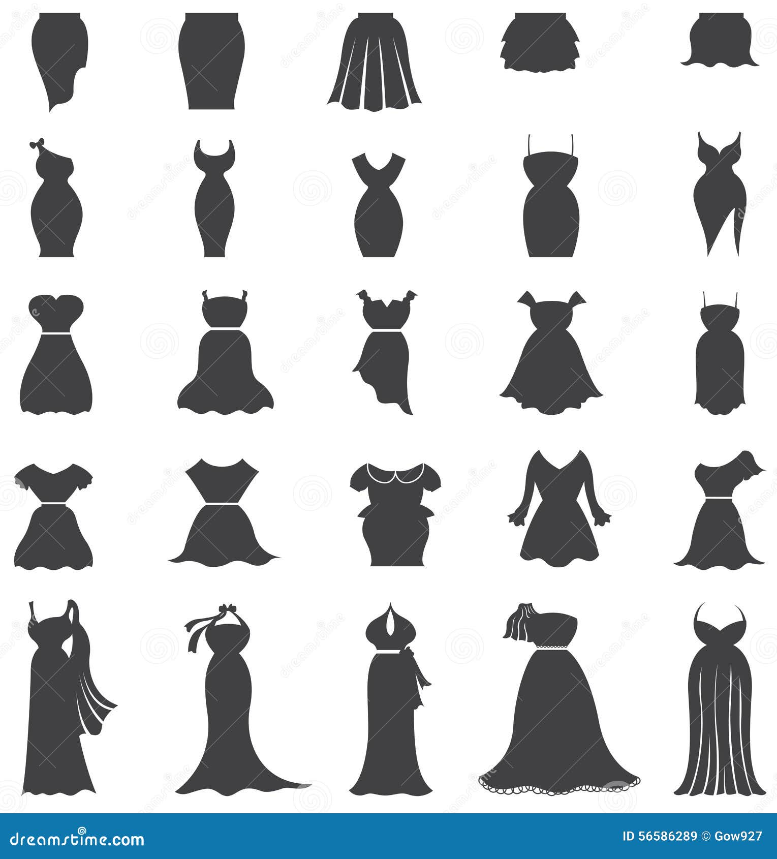 Moda De La Mujer De La Silueta, Ropa, Diseño Determinado Del Icono Del Vestido Para Ilustración del - Ilustración de compras, vestido: