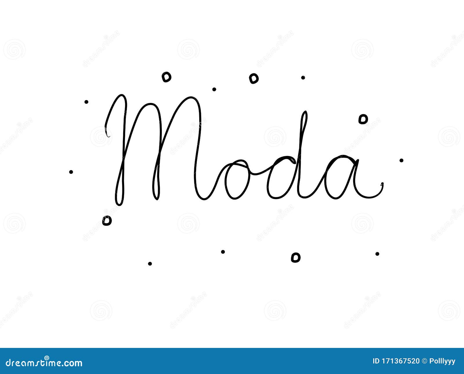 moda phrase handwritten with a calligraphy brush. fashion in spanish. modern brush calligraphy.  word black