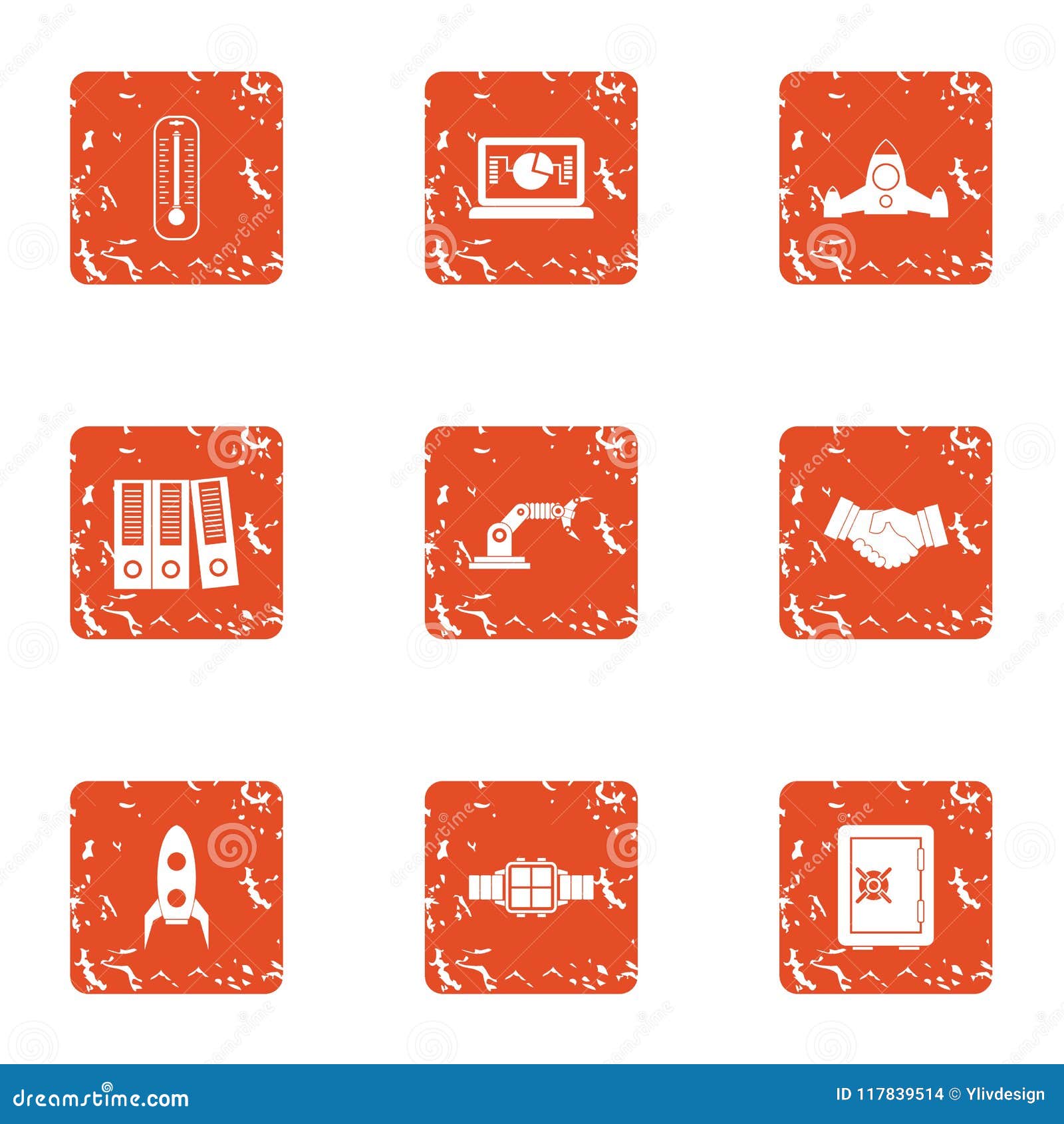 modality icons set, grunge style