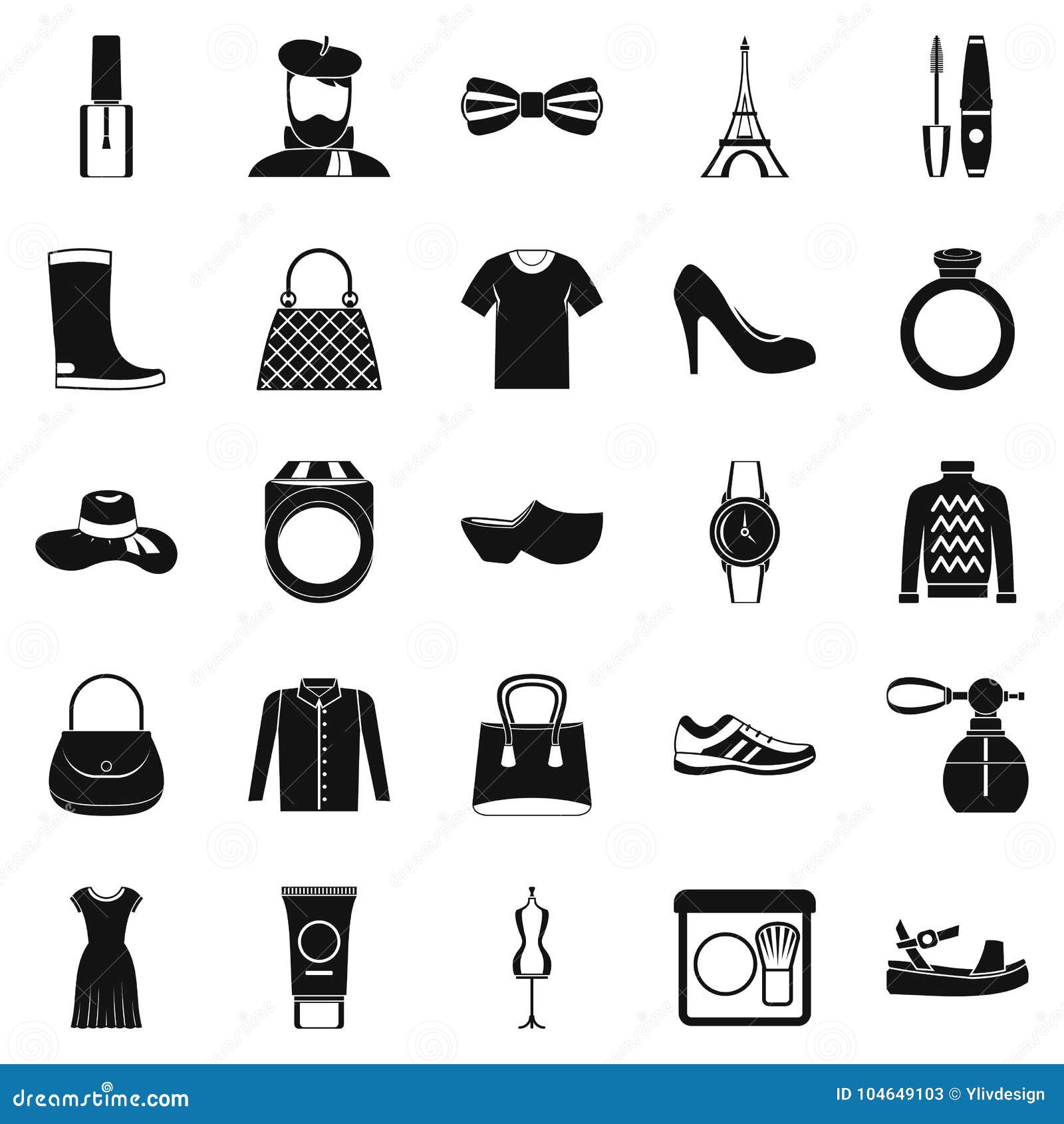 Mode Icons Set, Simple Style Stock Vector - Illustration of beauty ...
