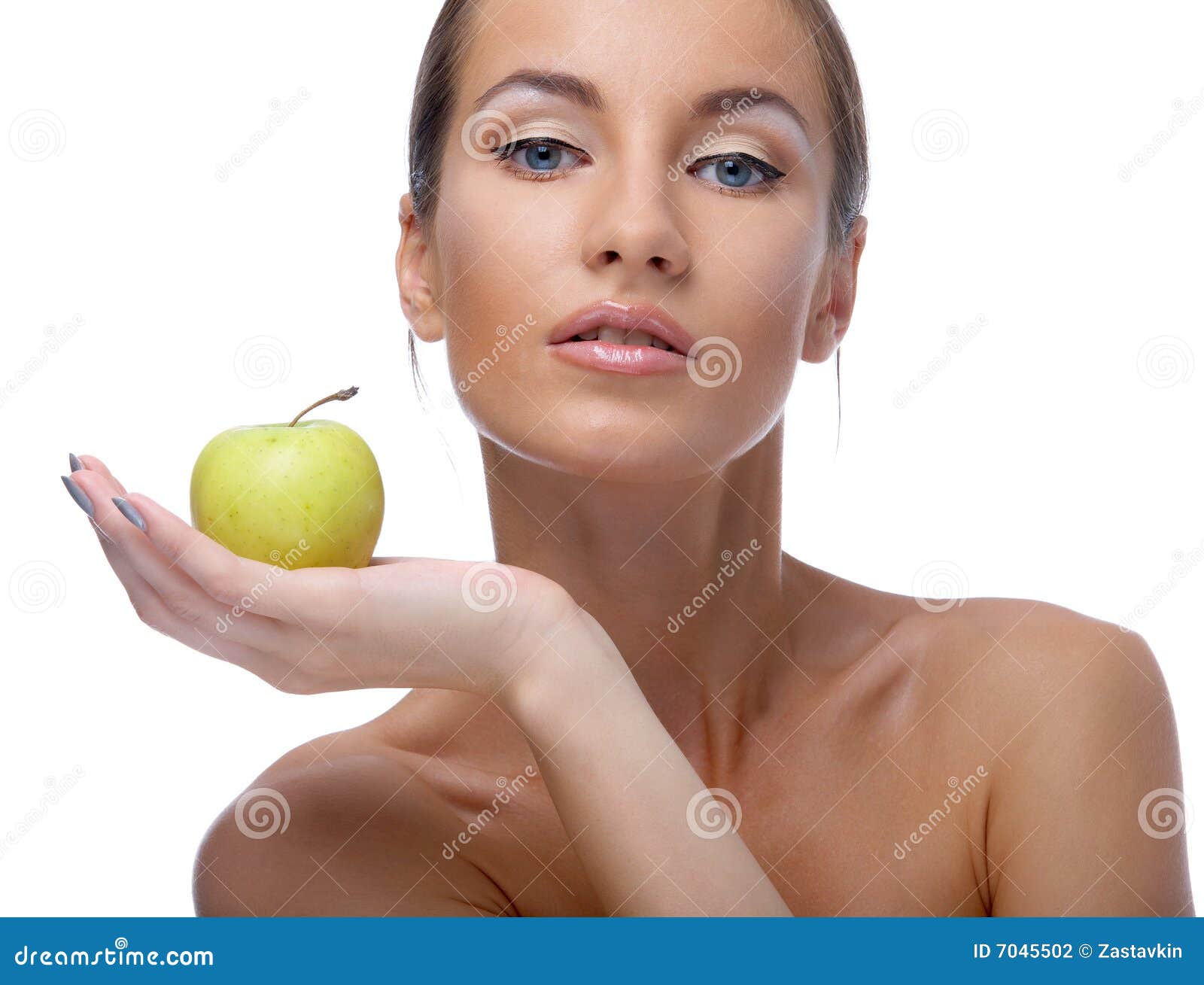 Model with apple stock photo. Image of caucasian, people 7045502