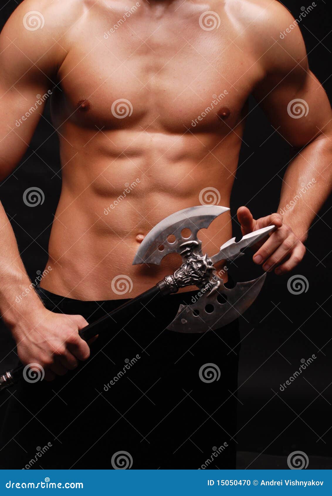 Model with an axe stock photo. Image of model, muscular 15050470