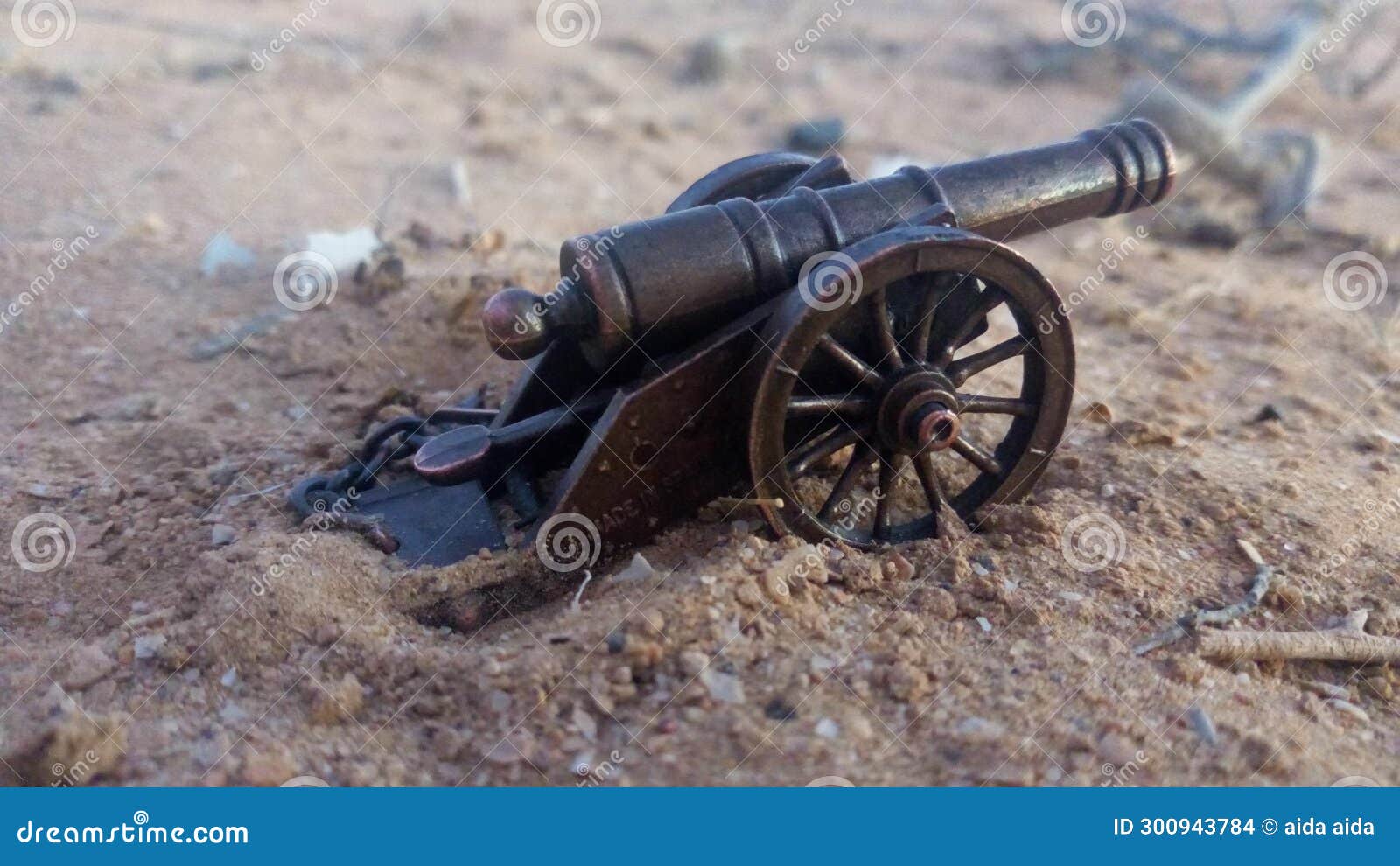 A Model of a Cannon from the Ancient Time Periods when Cannons Were Manual for Use Stock Photo