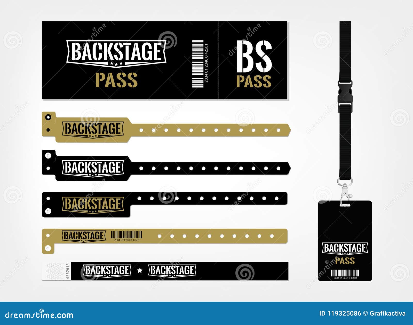 Download Mockup Of Different Access Control Designs Bracelets Ticket An Stock Vector Illustration Of Concert Marketing 119325086