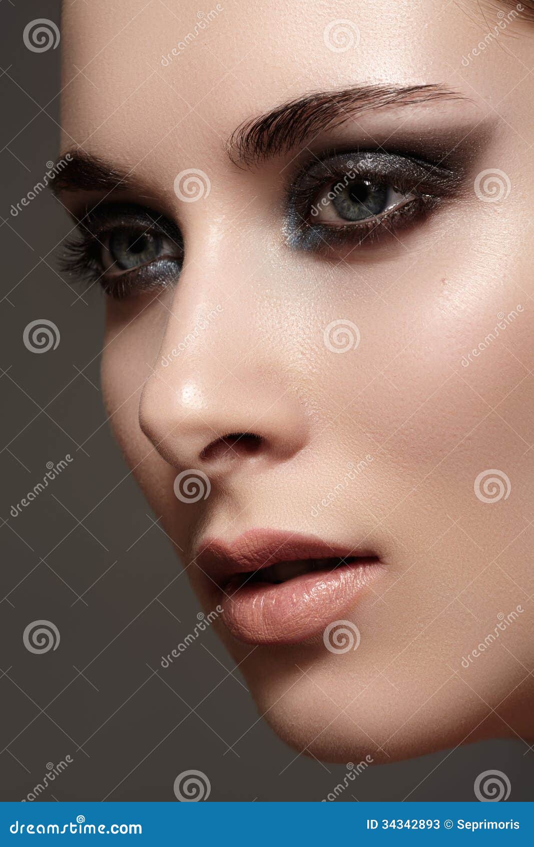 Model with Fashion Catwalk Purity Skin, Hairstyle Stock Image - Image of chic, eyes: 34342893