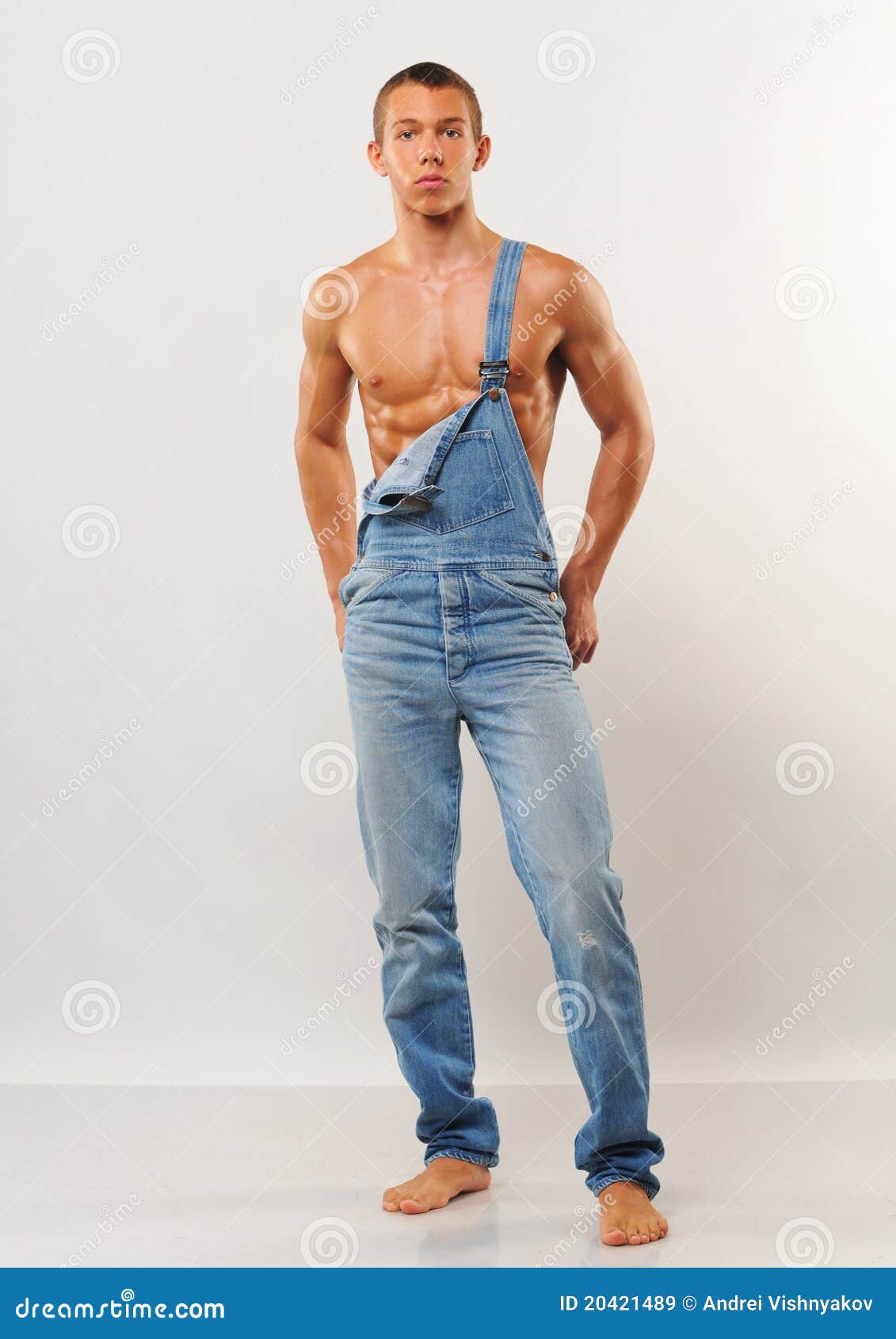 Model in jeans stock image. Image of bodybuilder, masculinity 20421489