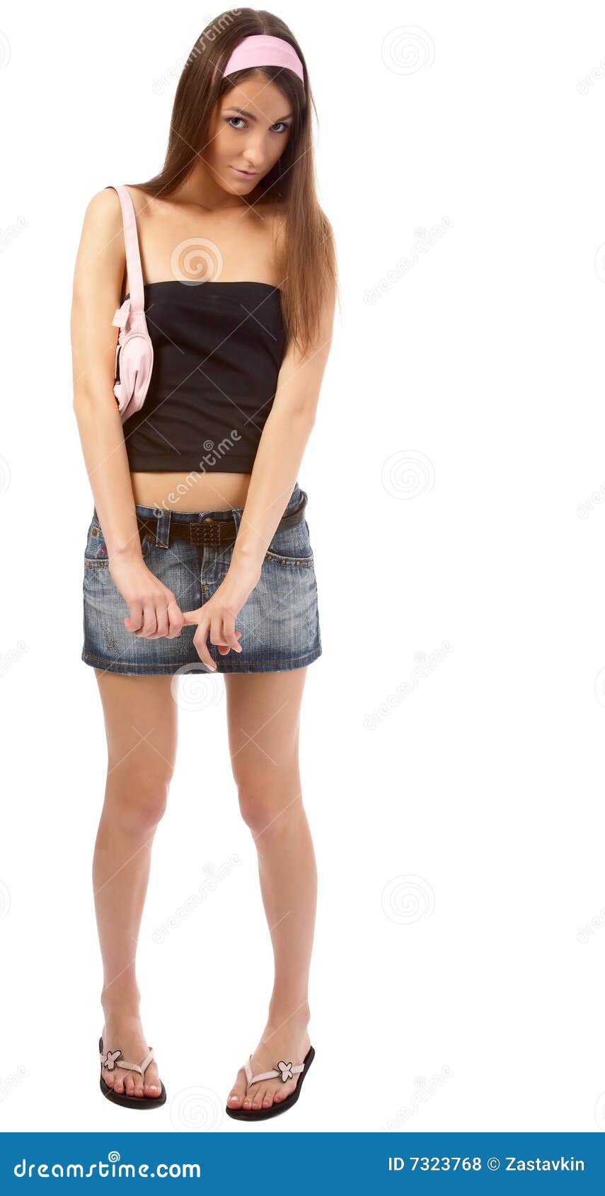 Model in jeans skirt stock photo. Image of human, 7323768