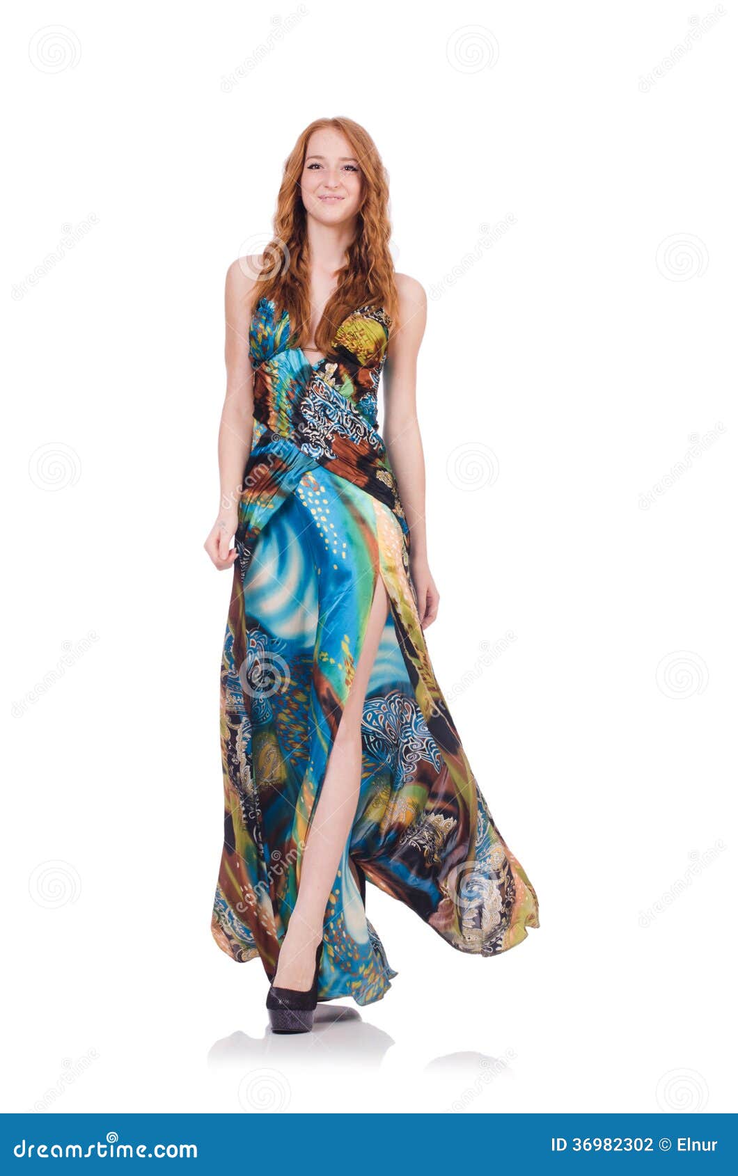 Model in nice dress stock photo. Image of makeup, glamour 36982302