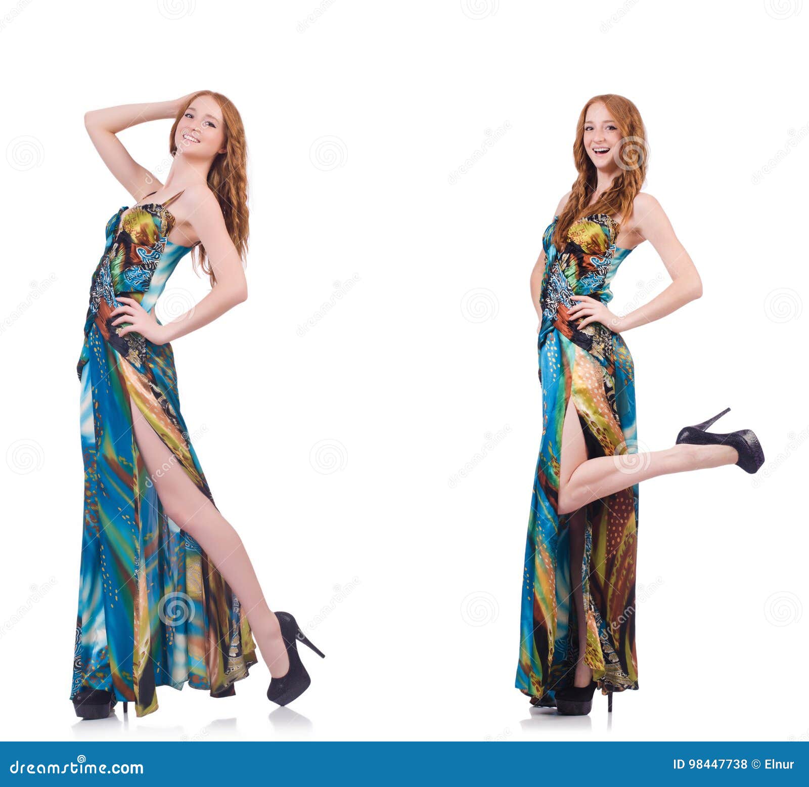 The Model in Nice Dress Isolated on White Stock Photo Image of figure