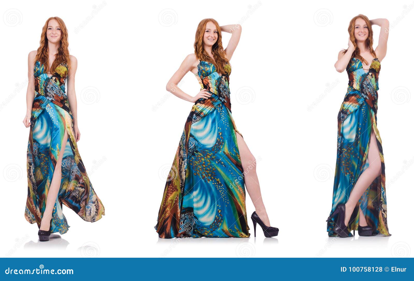 The Model in Nice Dress Isolated on White Stock Photo Image of frock