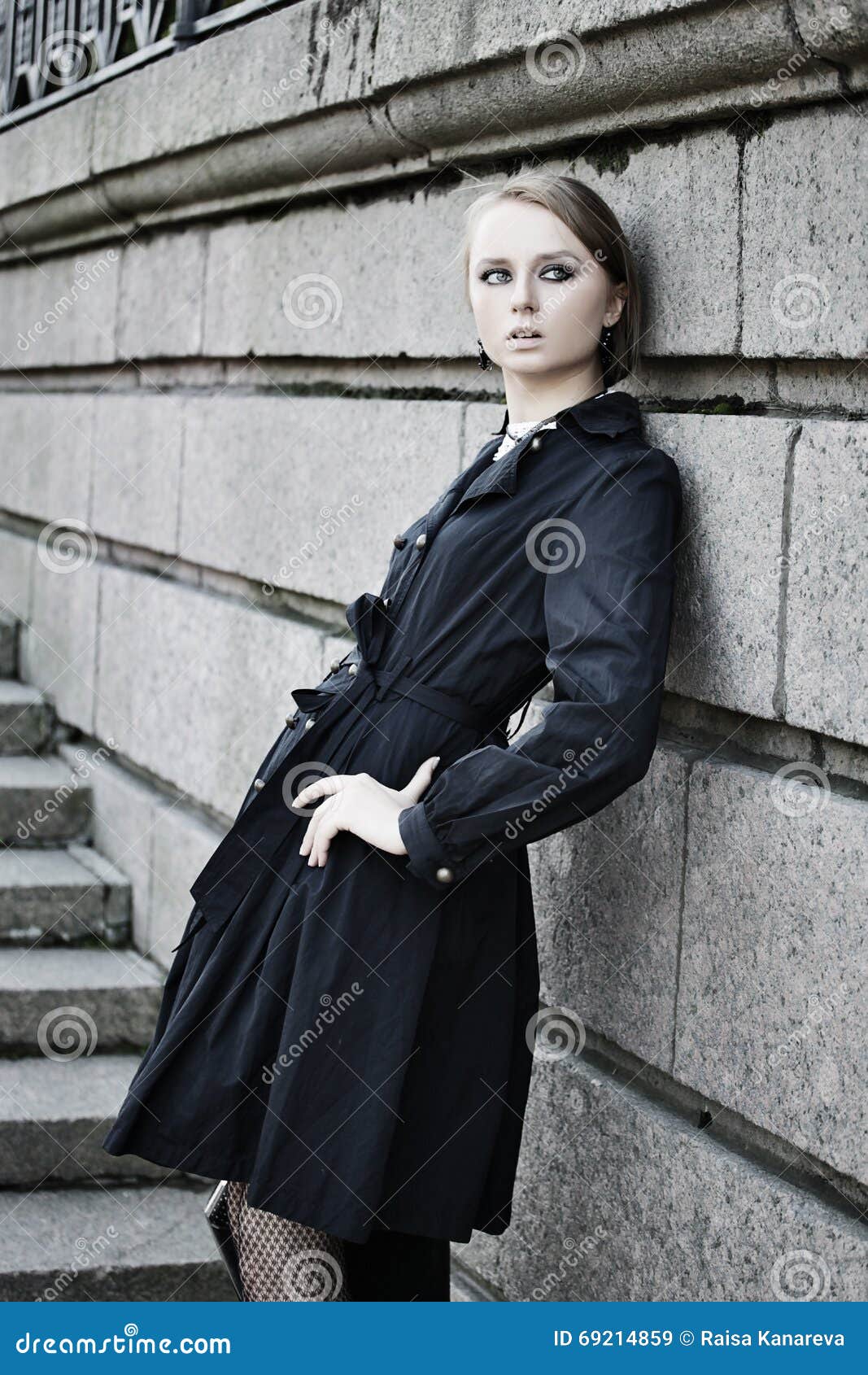 Model Posing on a City Street Stock Image - Image of dress, legs: 69214859