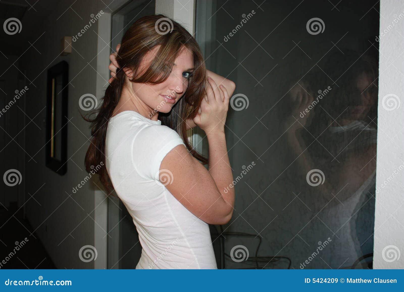 model posing indoors