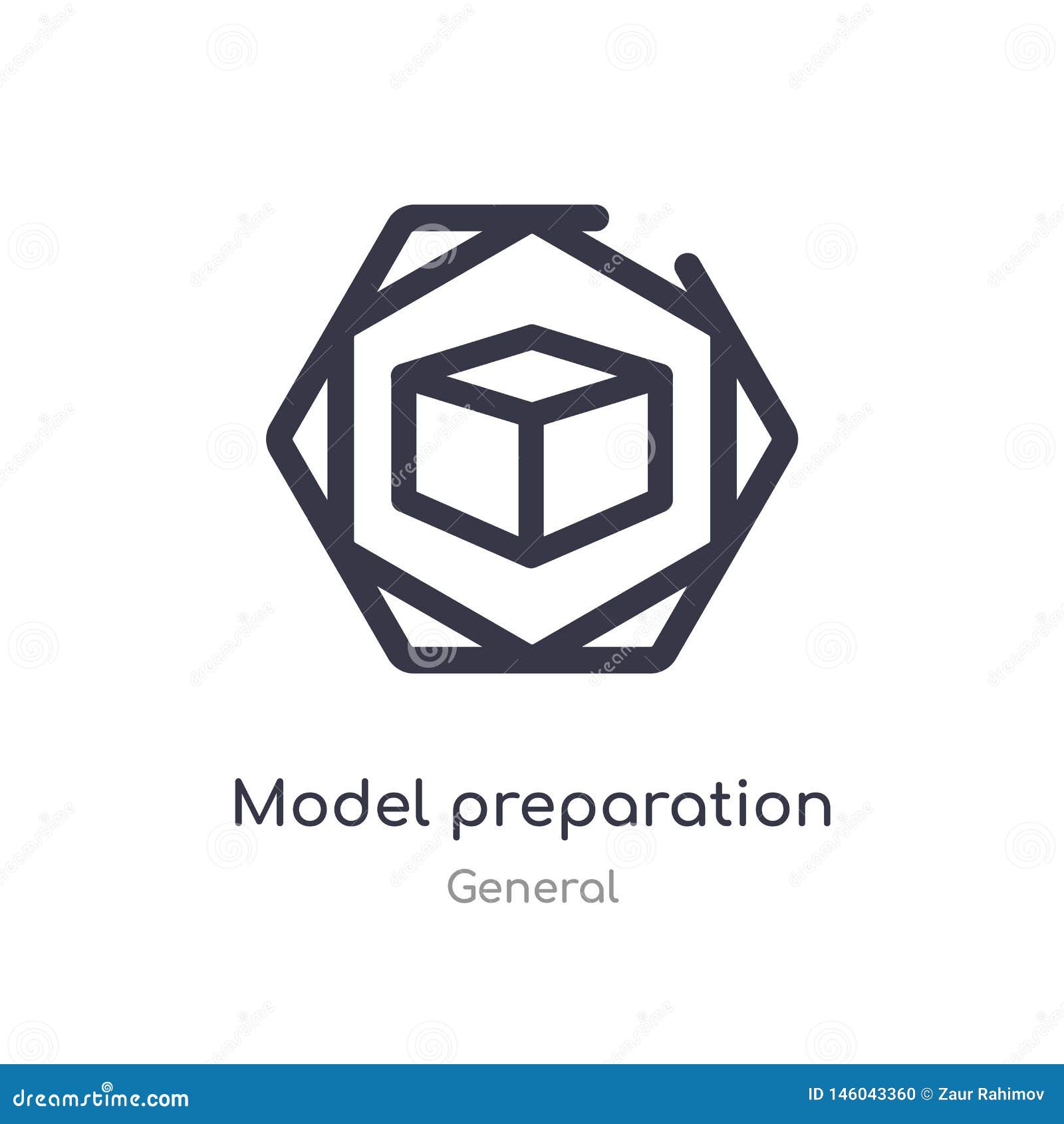 Model Preparation Outline Icon Isolated Line Vector Illustration From