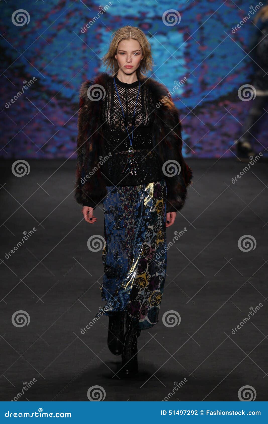 Model Sasha Luss Walks the Runway at the Anna Sui Fashion Show during ...