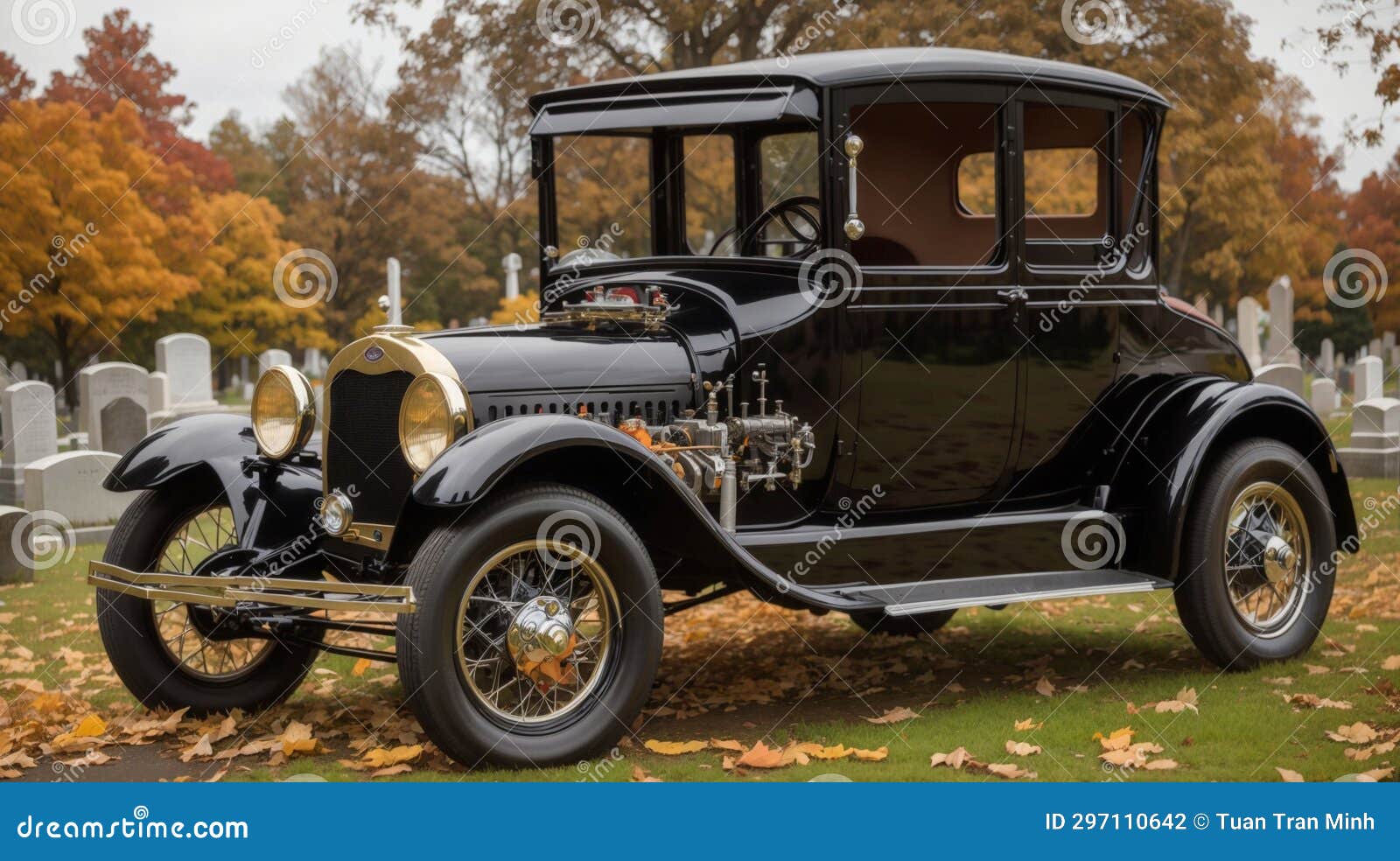 Model T in the Cemetery stock photo. Image of cemetery 297110642