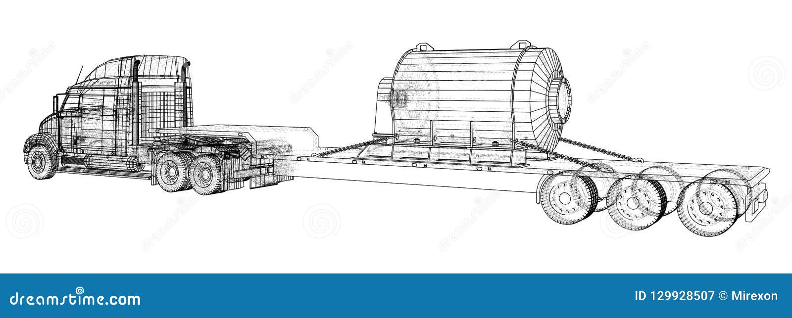 Download Model Trailer Truck. Wire-frame. Cargo Vehicle. Vector ...
