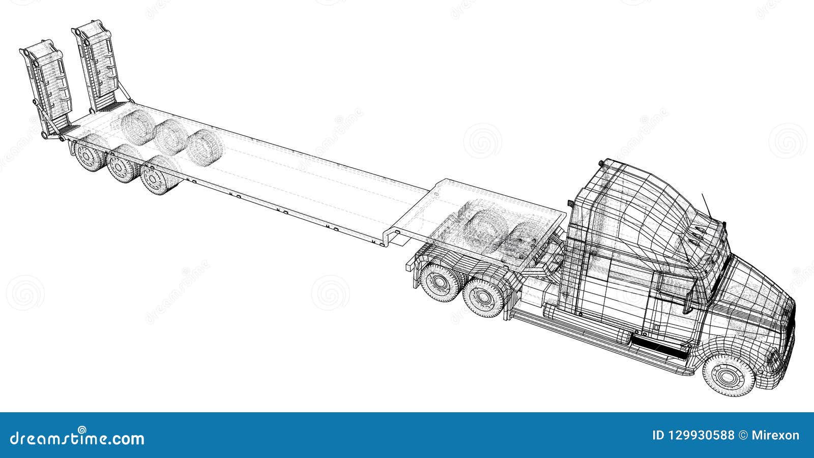 Download Model Trailer Truck. Wire-frame. EPS10 Format. Vector ...