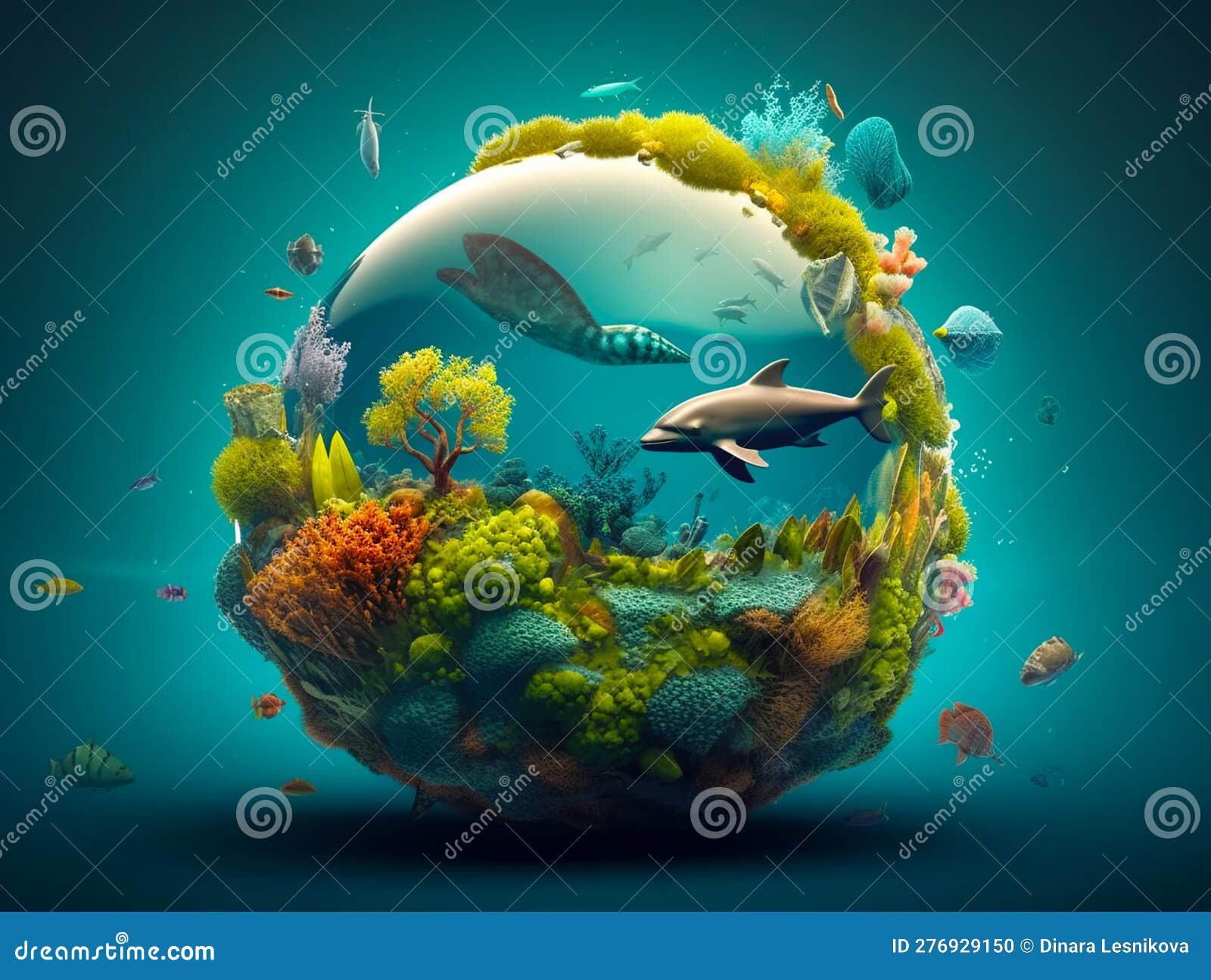 Underwater World, Generative AI Stock Illustration - Illustration