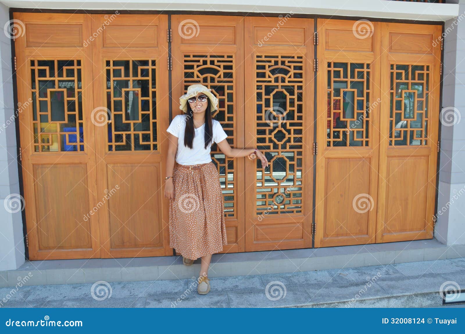 Model Van Portret Het Thaise Vrouwen Stock Foto