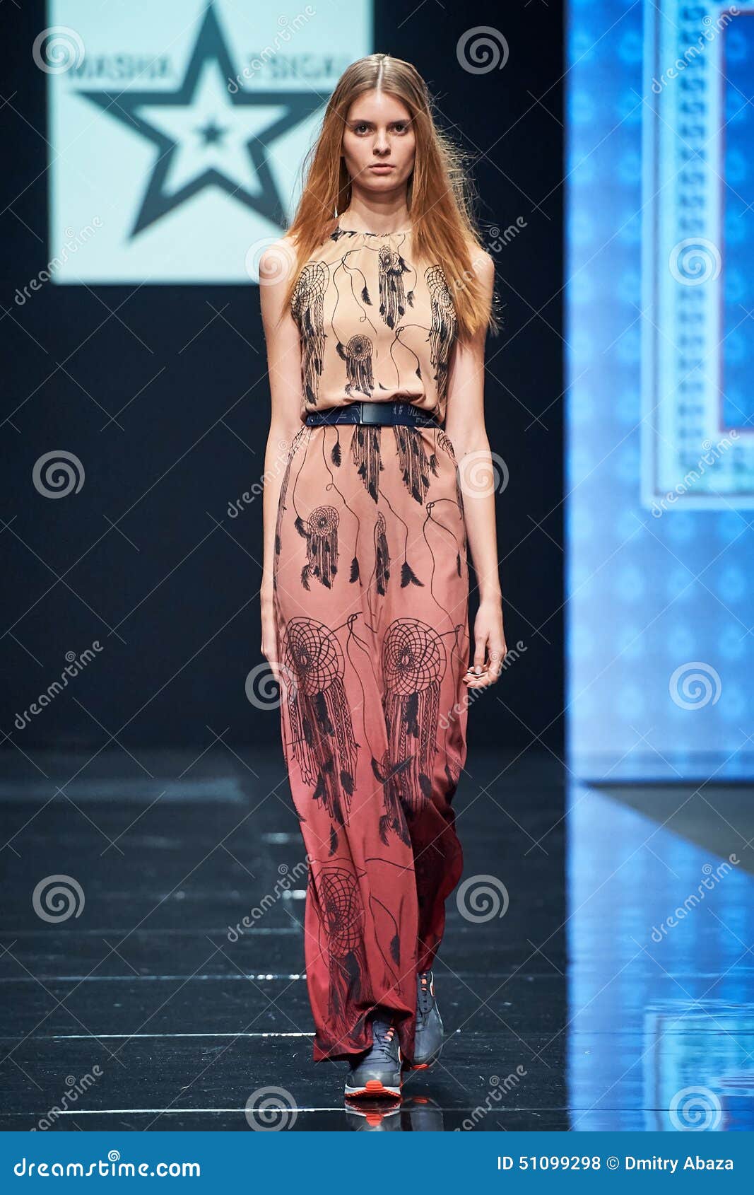 A Model Walks on the Masha Tsigal Catwalk Editorial Stock Photo - Image ...