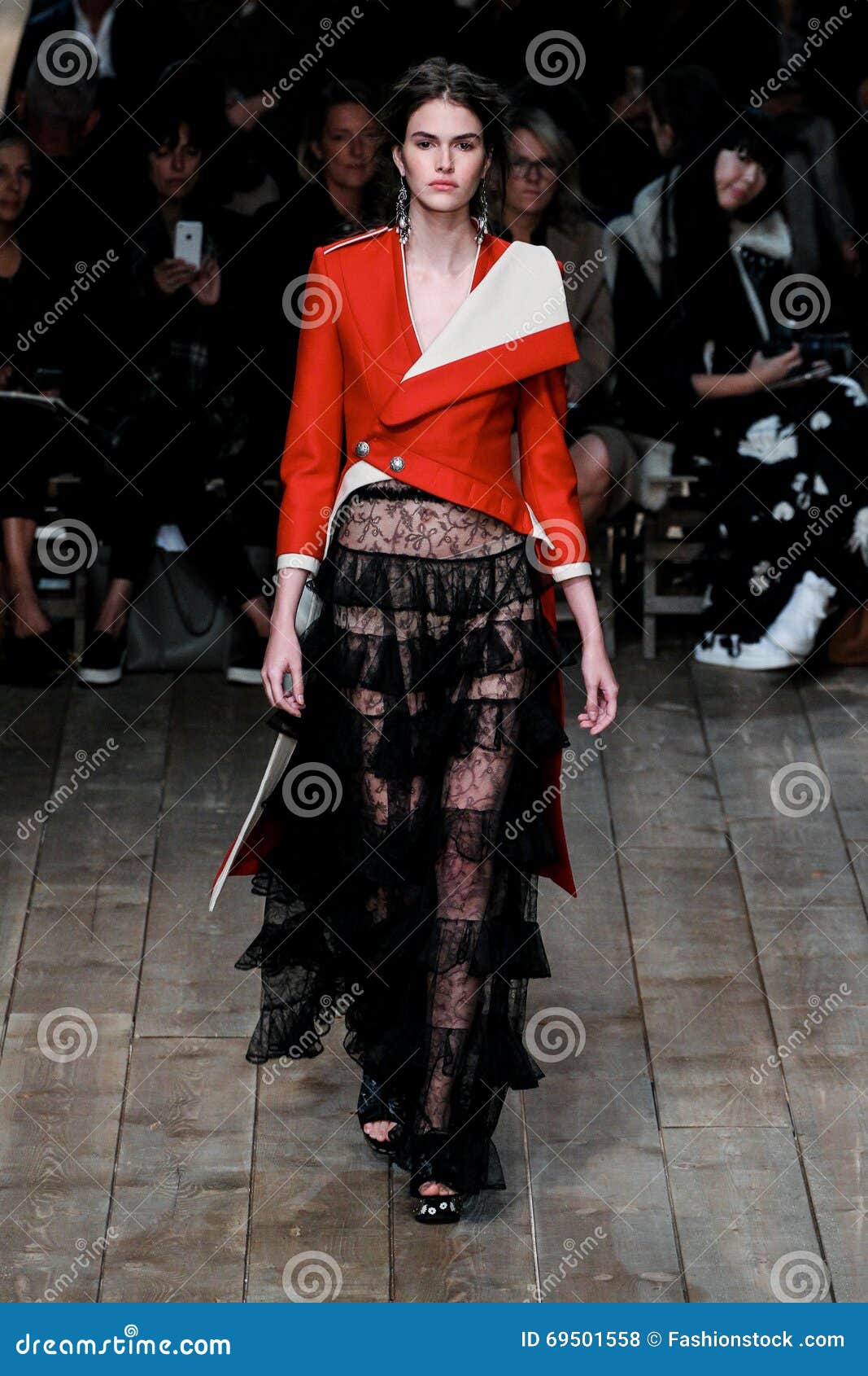 A Model Walks the Runway during the Alexander McQueen Show Editorial ...