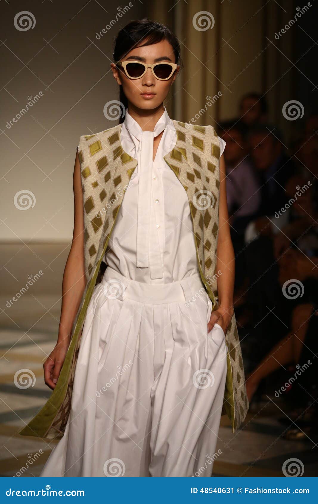 A Model Walks Runway during the Chicca Lualdi Show As a Part of Milan ...