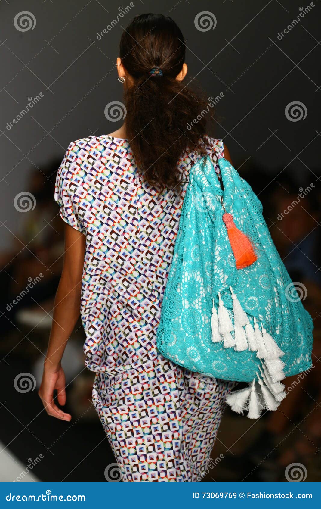 A Model Walks Runway in Designer Swim Apparel during the 6 Shore Road ...