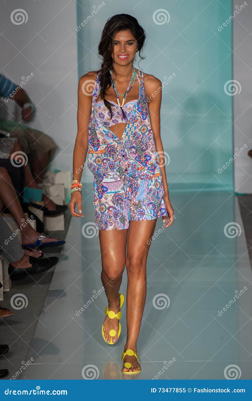 A Model Walks Runway in Designers Swim Apparel during the Gottex Swim ...