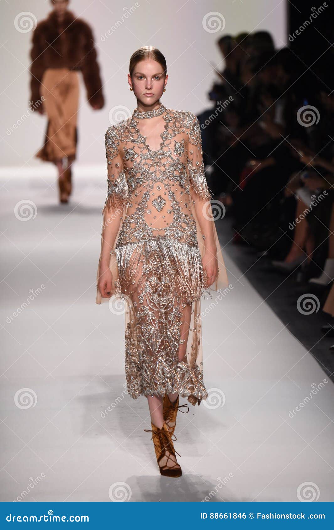 A Model Walks the Runway for the Jonathan Simkhai Collection during ...