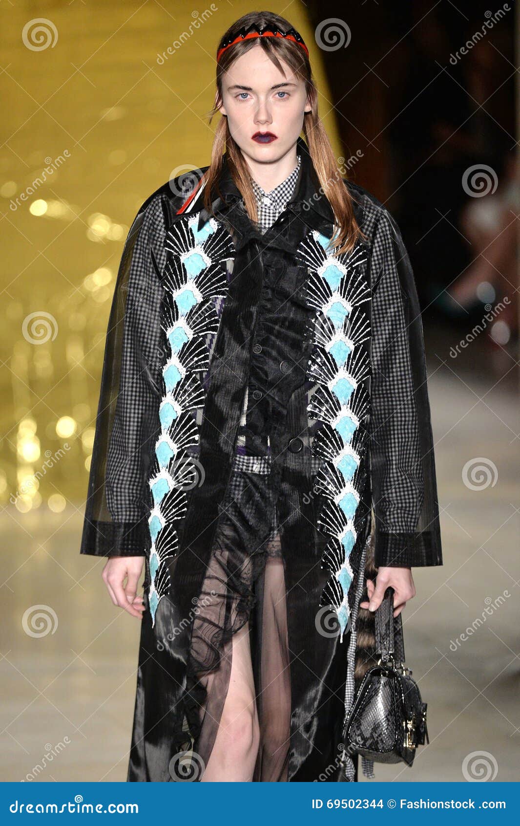 A Model Walks Runway at the Miu Miu Show Editorial Stock Image - Image ...