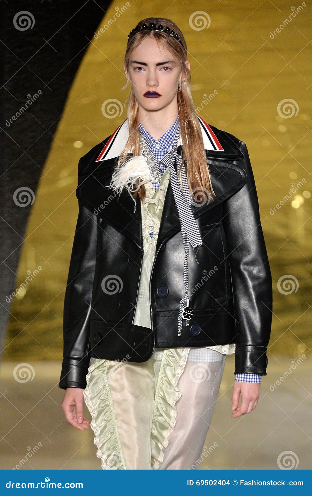 A Model Walks Runway at the Miu Miu Show Editorial Stock Image - Image ...