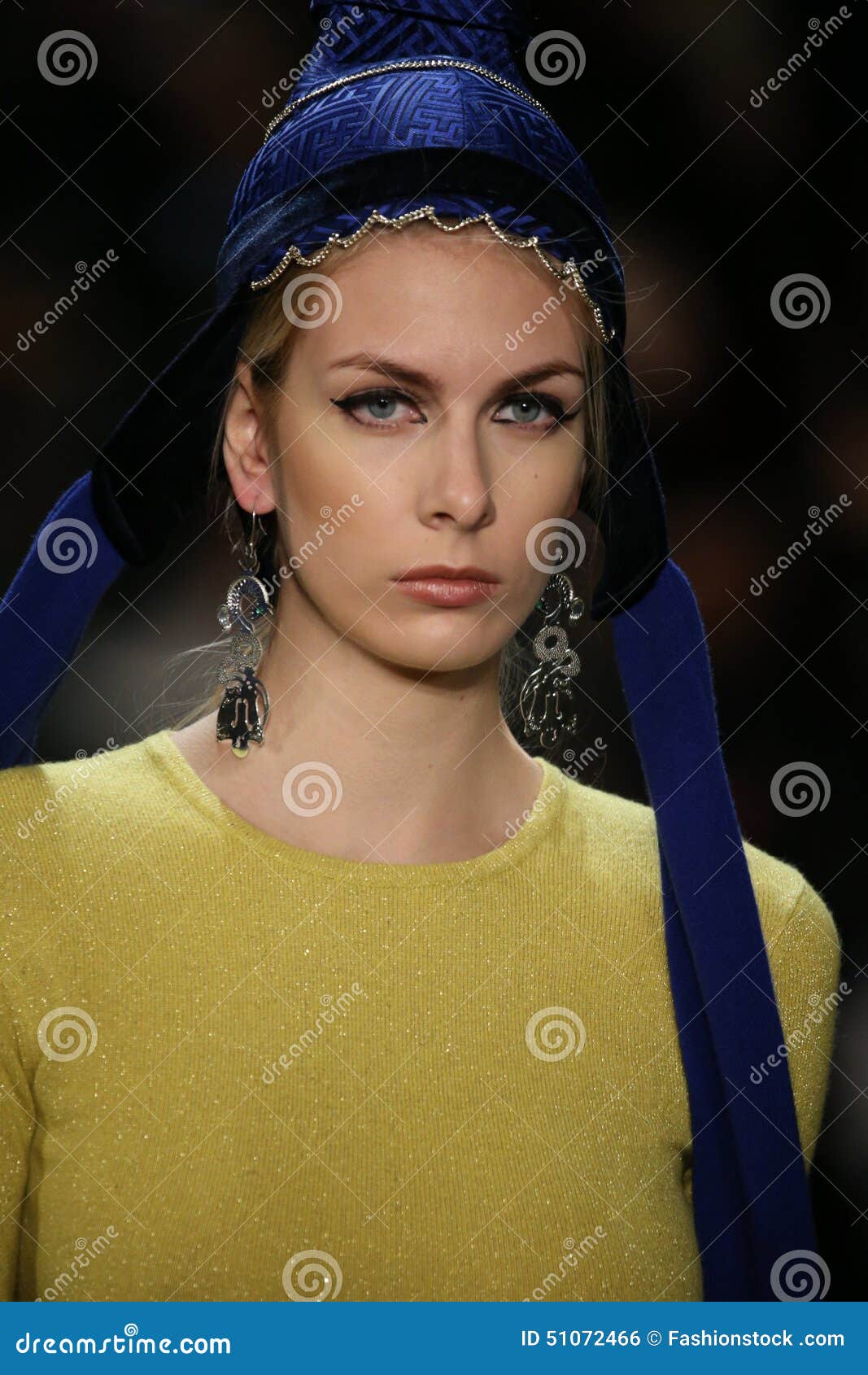 A Model Walks the Runway at MONGOL Fashion Show during Mercedes-Benz ...