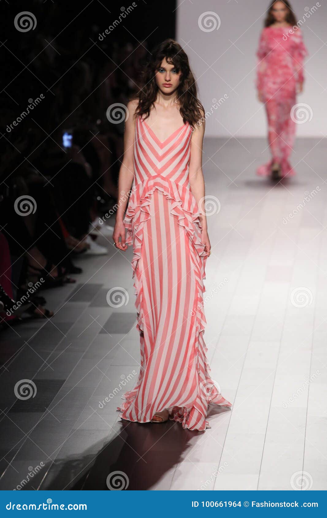 A Model Walks the Runway for Tadashi Shoji Fashion Show Editorial Stock ...