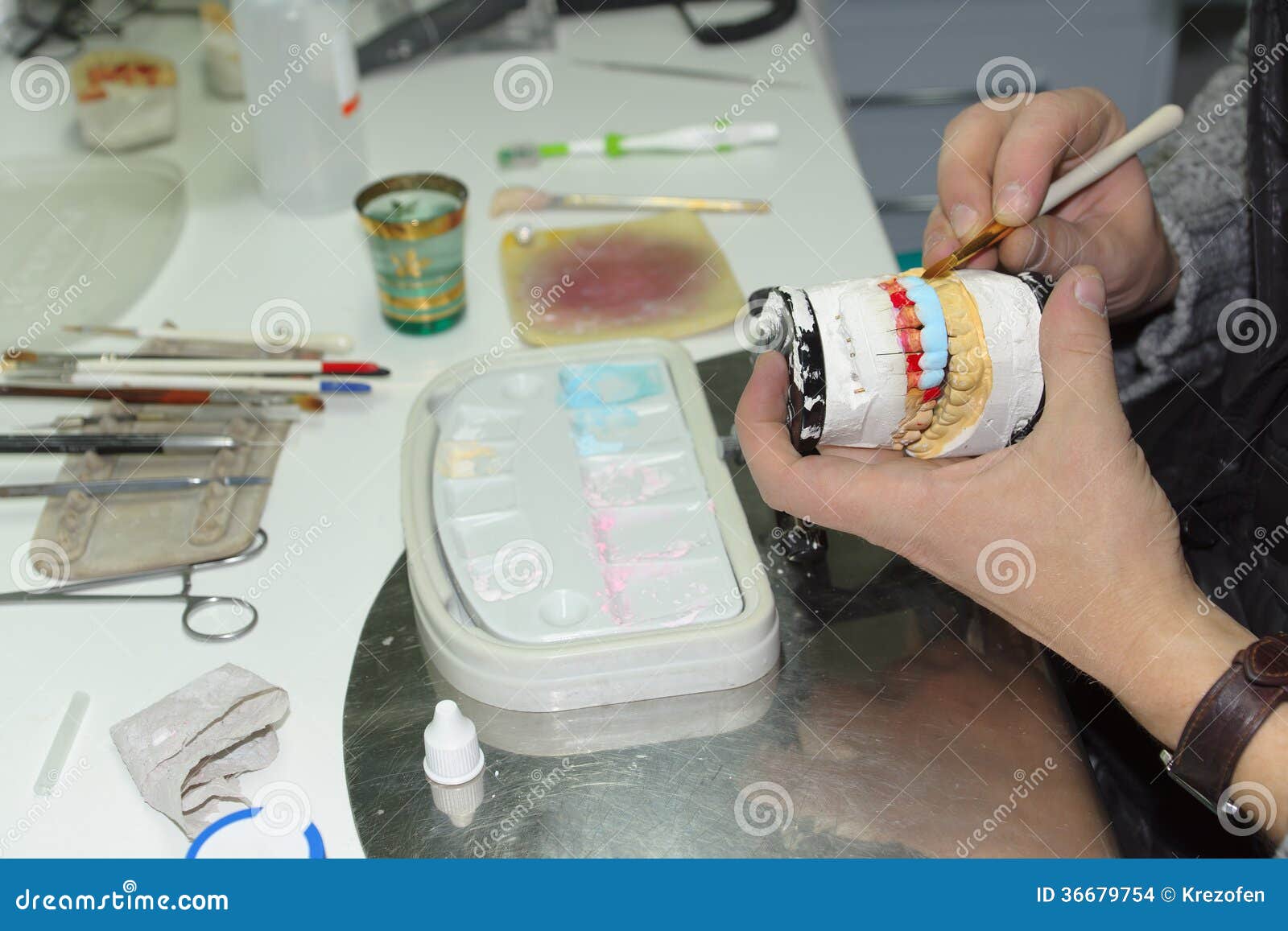 Modeling dental ceramics stock photo. Image of object 36679754