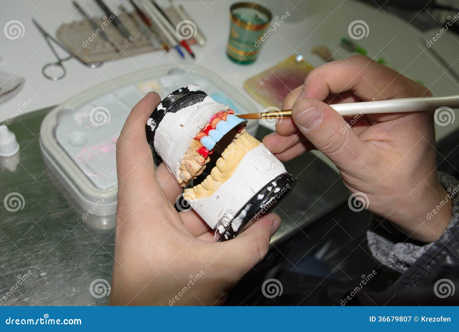 Modeling dental ceramics stock image. Image of equipment 36679807
