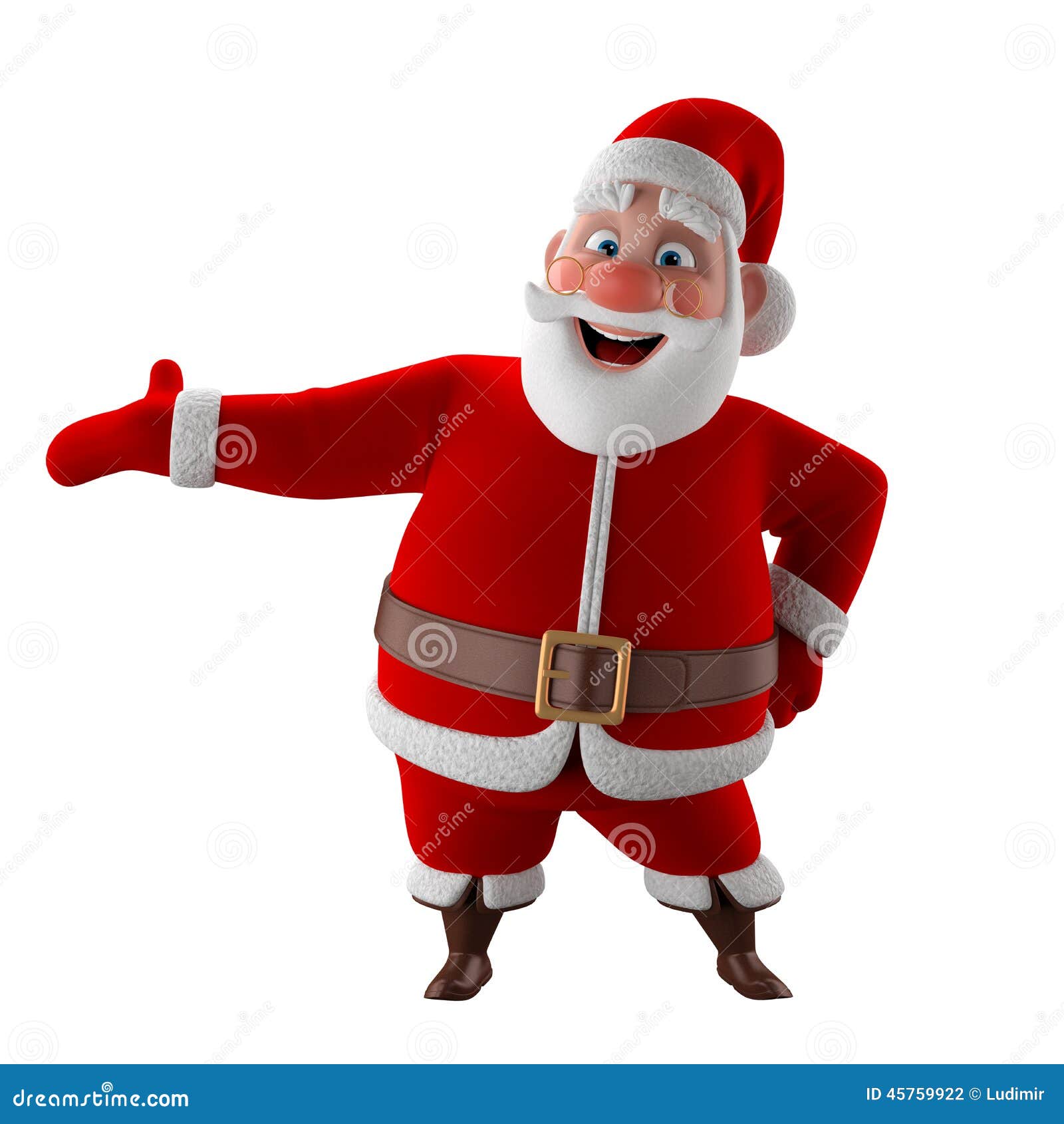 Babbo Natale 3d.Modello Allegro 3d Del Babbo Natale Icona Di Natale Felice Illustrazione Di Stock Illustrazione Di Mano Disegno 45759922