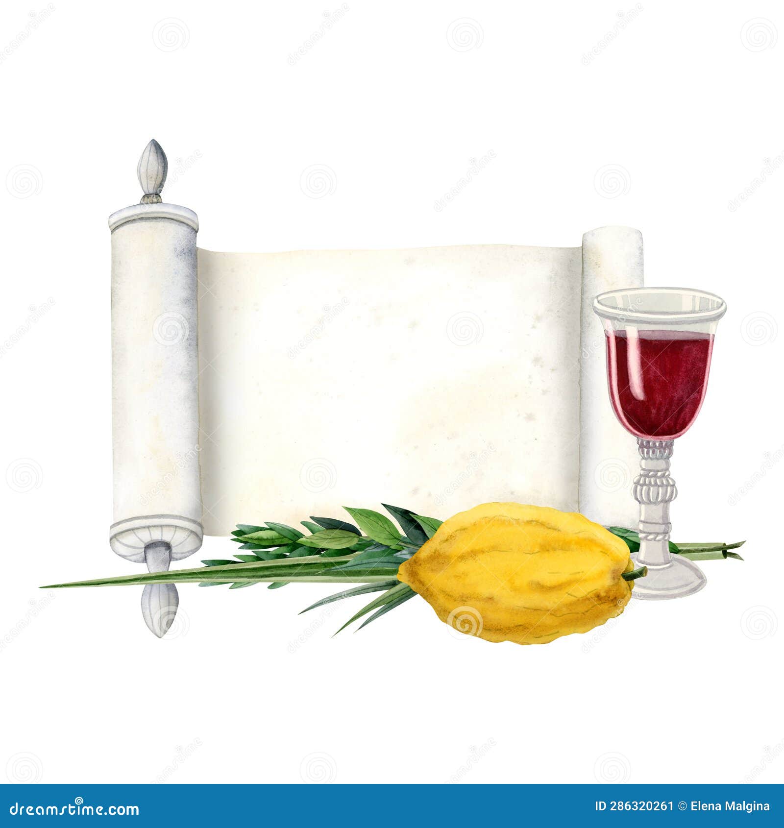 Saluto Ebraico Con Cui Si Augura La Pace Modello Di Banner Di Saluto Sukkot Con Simboli Di Scorrimento Torah E