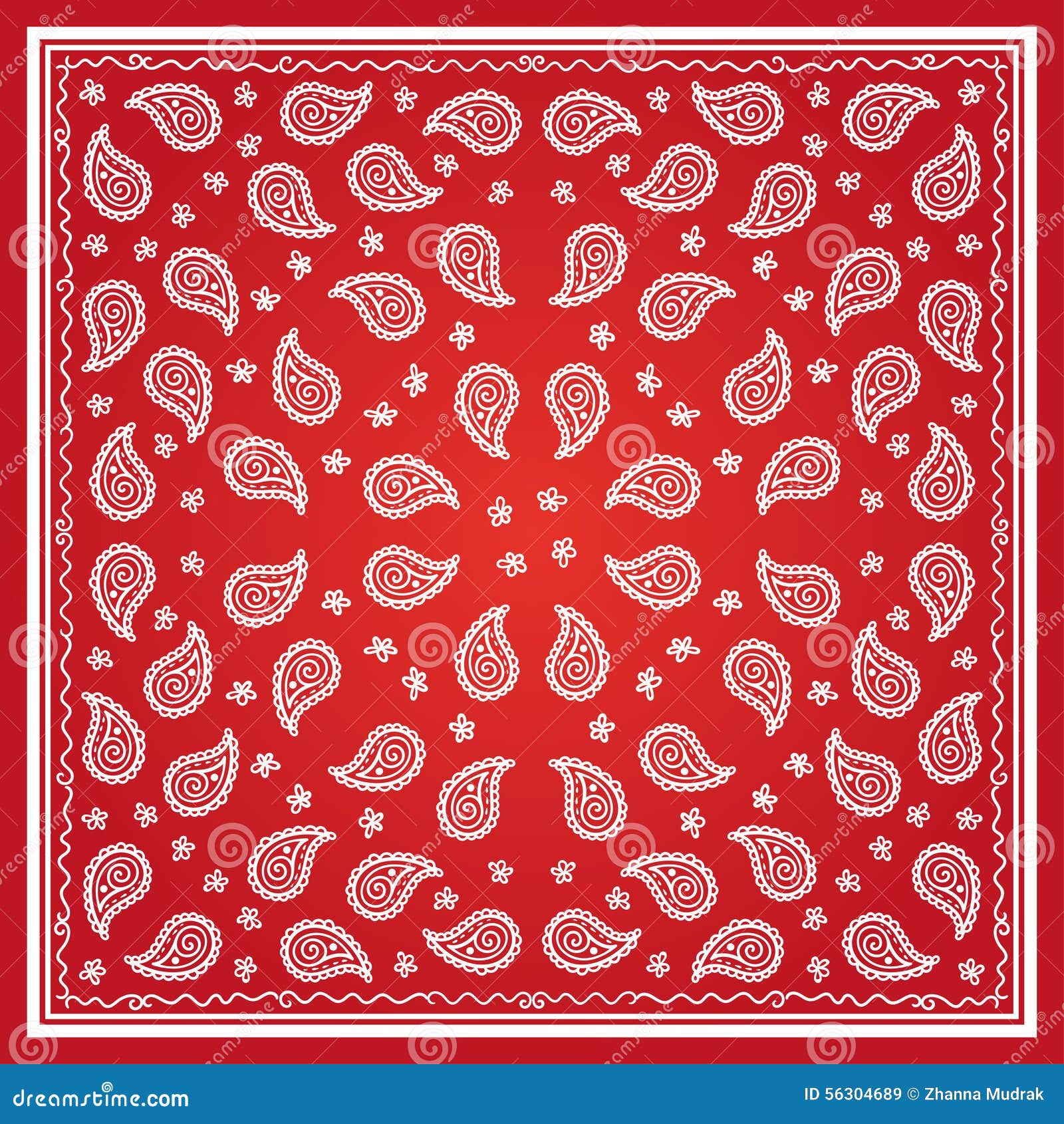 Modello Semplice Della Bandana Rossa Di Paisley Illustrazione
