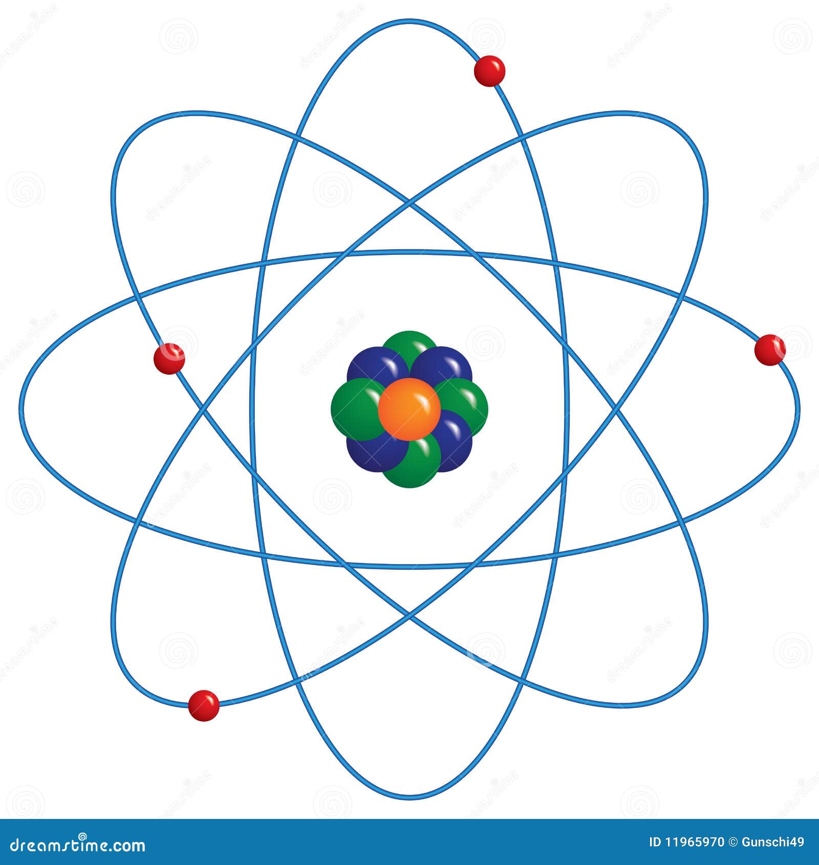 Modelo atómico ilustración del vector. Ilustración de estructura - 11965970