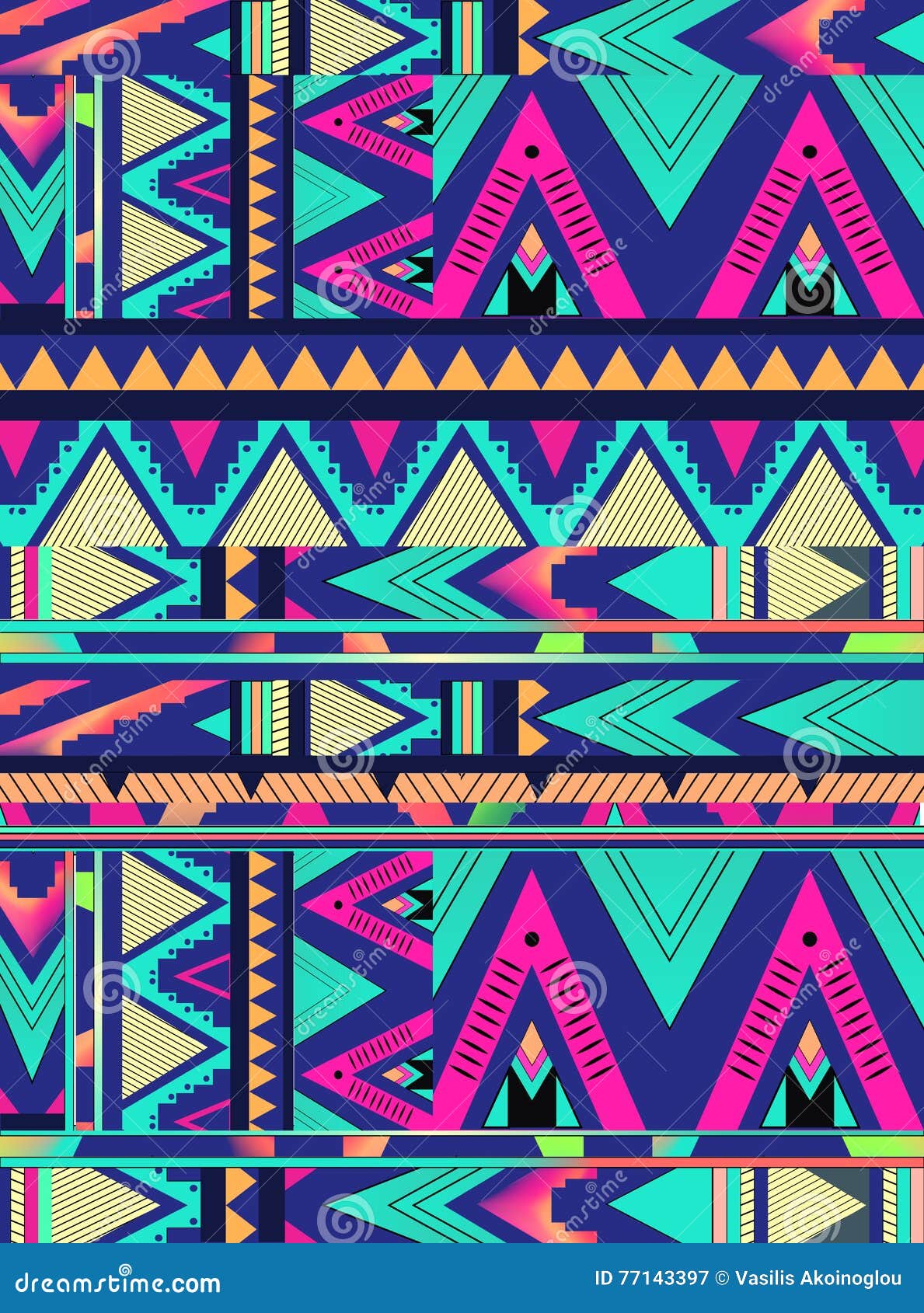 Patrón triangular azteca ilustración del vector. Ilustración de mexicano -  77143397, image size:1189x1690