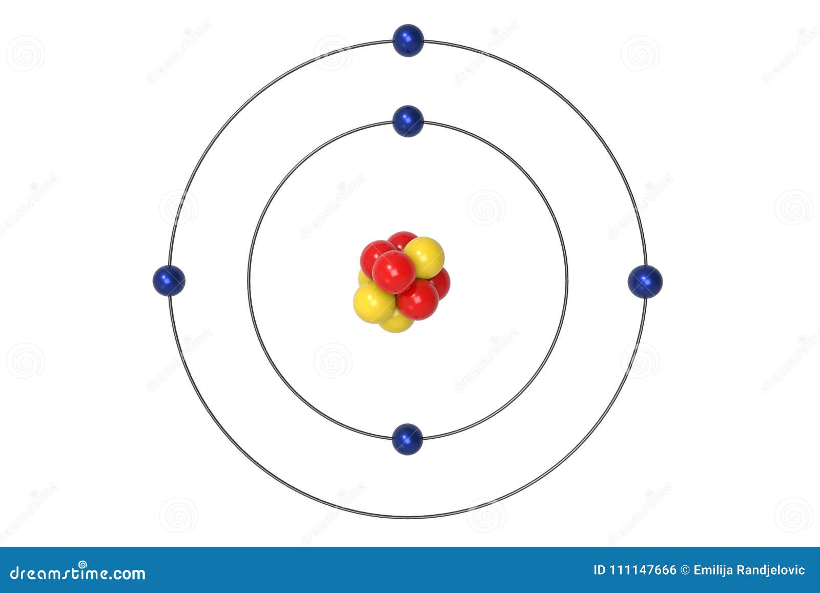 Modelo De Atom Bohr Del Boro Con El Protón, El Neutrón Y El Electrón Stock  de ilustración - Ilustración de biomolécula, objeto: 111147666