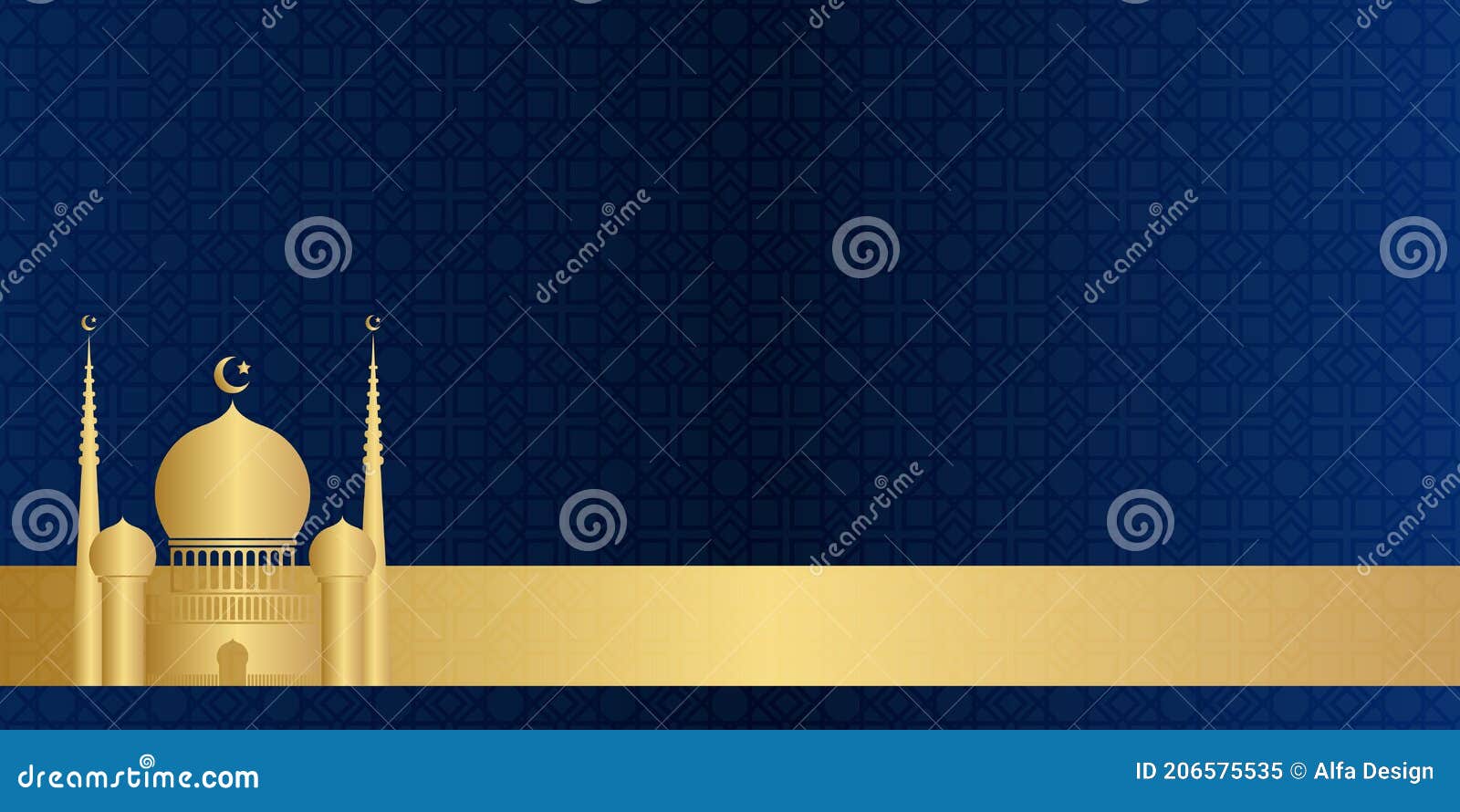 Modelo De Cartão De Saudação De Banner Ramadan Kareem Ilustração