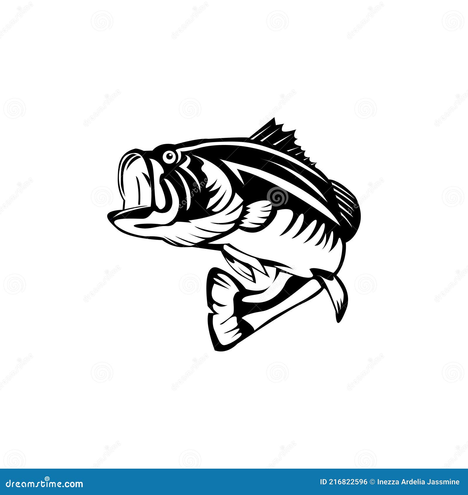 Modelo De Desenho Da Ilustração Do Pescado Bass Ilustração do Vetor -  Ilustração de peixes, lago: 216822596