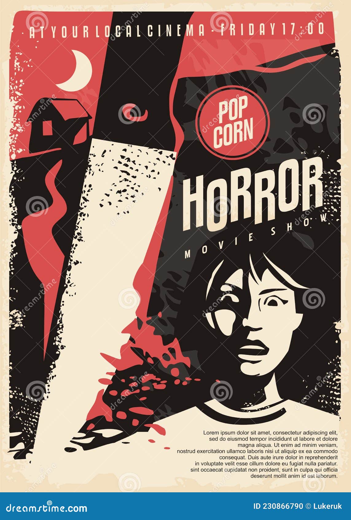 Projeto Do Cartaz De Filmes De Terror Ilustração do Vetor