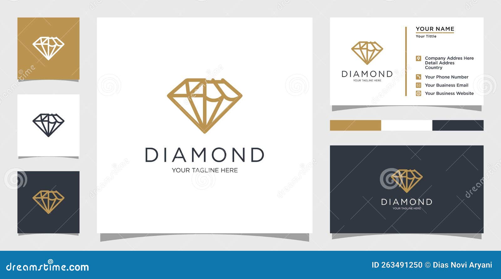 Logotipo de diamante criativo com o conceito de logotipo de