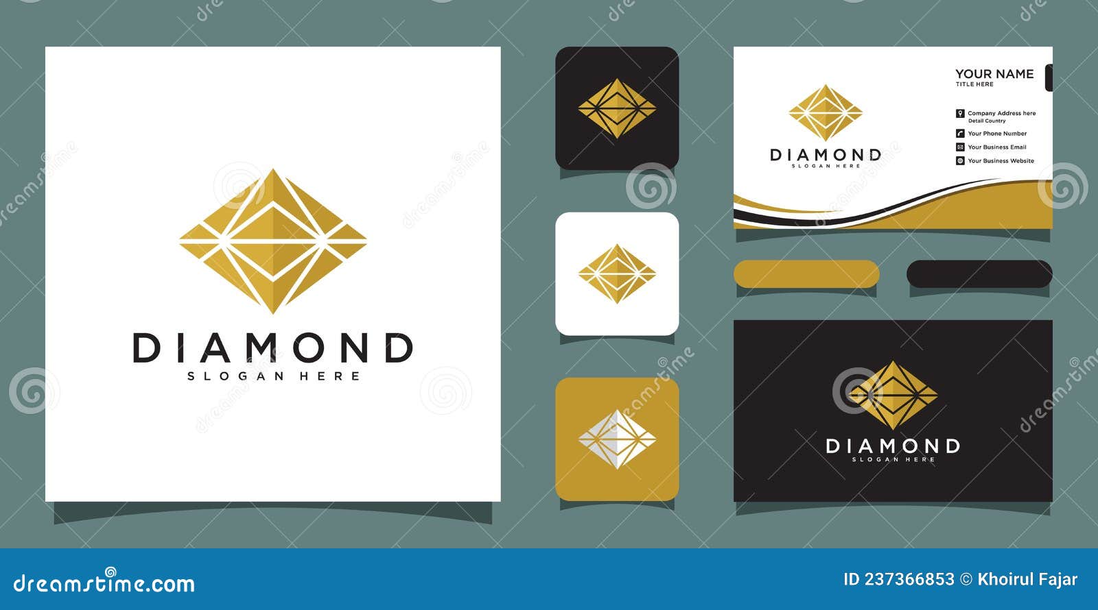 Logotipo de diamante criativo com o conceito de logotipo de