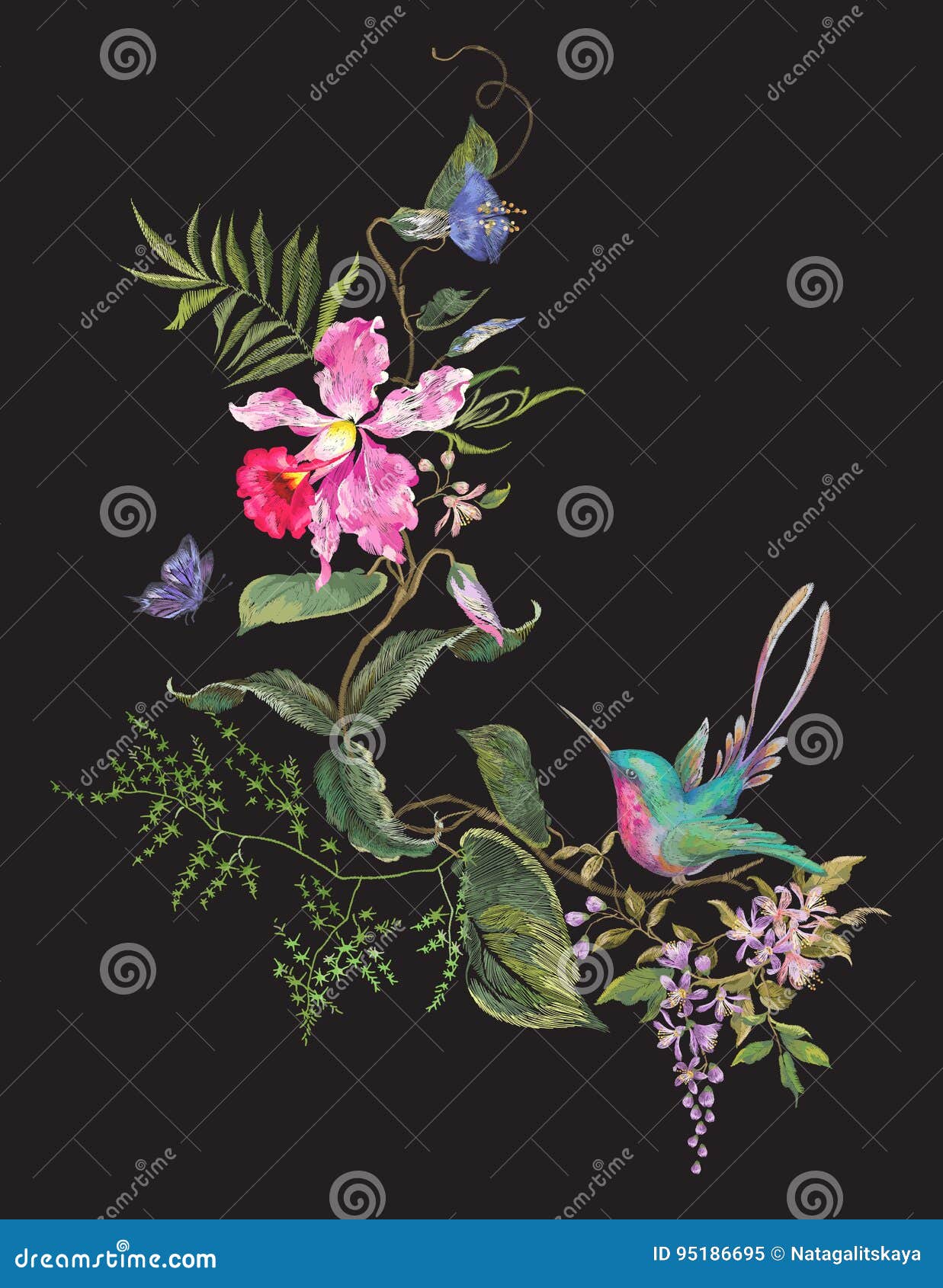 Modelo De La Moda Del Bordado Con El Colibrí, Las Orquídeas Y El Butterf Ilustración del Vector - Ilustración de ropa, bordado: 95186695 Modelo De La Moda Del Bordado Con El Colibrí, Las Orquídeas Y El Butterf Ilustración del Vector - Ilustración de ropa, bordado: 95186695
