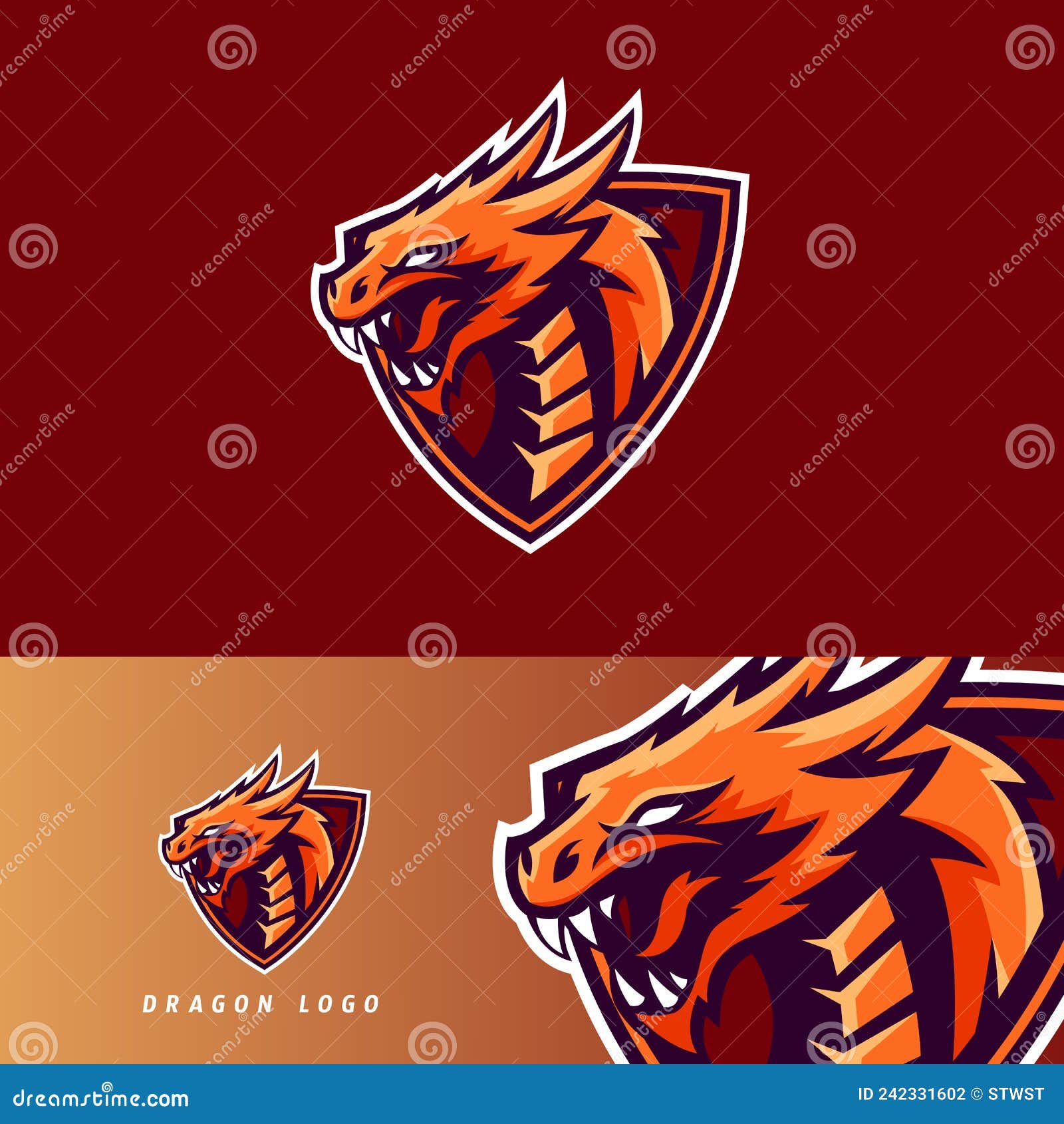 Modelo de design de logotipo de jogo mascote mosca dragão azul