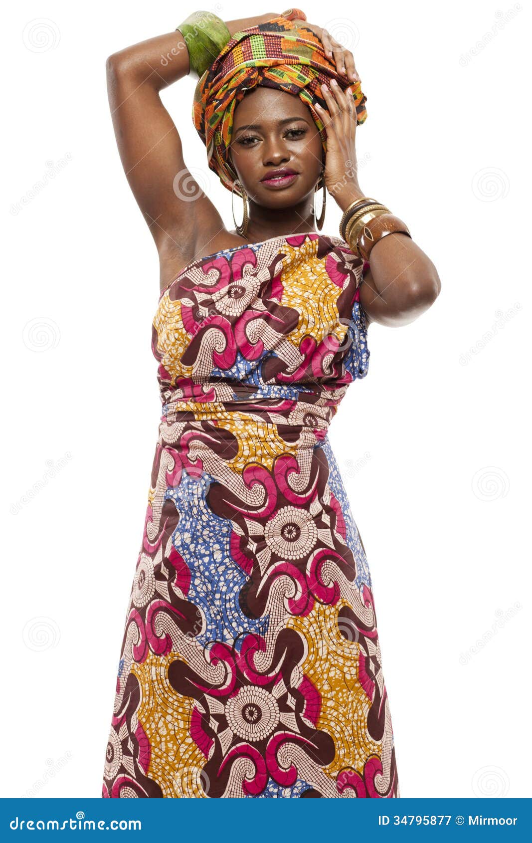 Modelo De Moda Africano Hermoso En Vestido Tradicional. Imagen de archivo -  Imagen de etnicidad, cara: 34795877