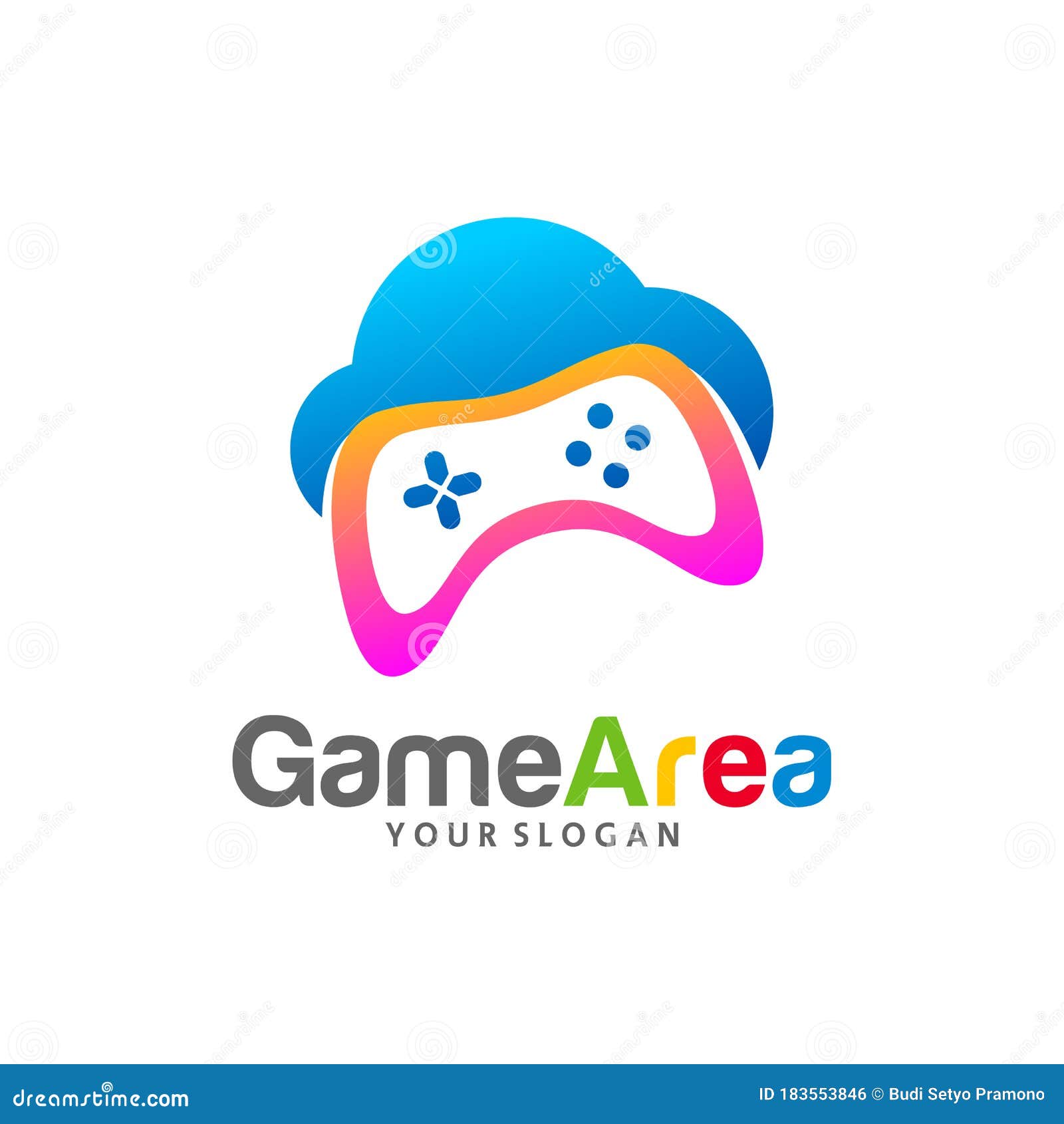 design de logotipo de jogos em nuvem. design de logotipo moderno